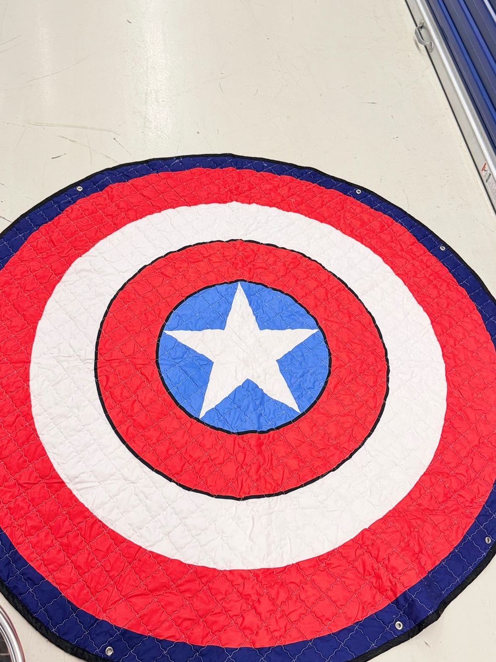 Red White Blue Star Quilted Round Play mat